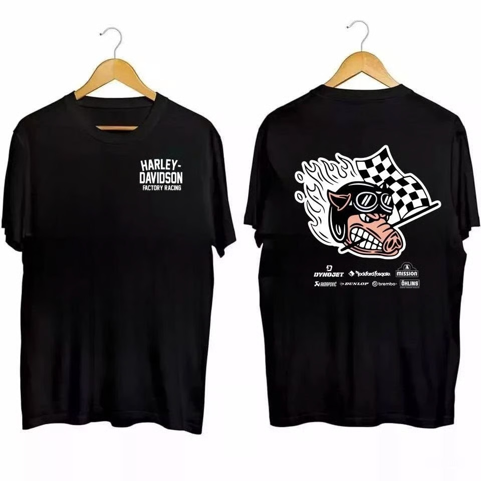 Harley Davidson Factory Racing Team Pullover T-Shirt Size S-5XL