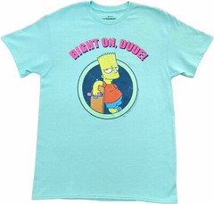 The Simpsons Bart Right On Dude! Retro Vintage Cartoon Tee Shirt New