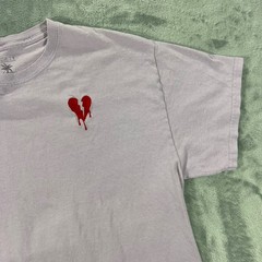 RIOT SOCIETY T-Shirt Mens Large Purple Dripping Broken Heart Tee