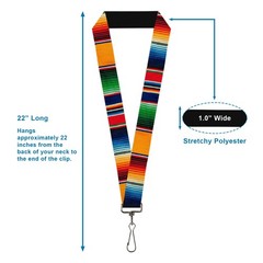 1.0 Inch Lanyard Zarape2 Vertical Multi Color Stripe Accessory ID Badge