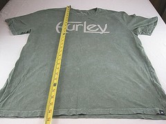 Mens Hurley S/S Shirt Green Gray L( 42in chest 28in Length) Large Logo