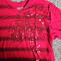 Ecko UNLTD the Exhibit Red Foil Graphic Size 2XL Short Sleeve Y2K Shirt