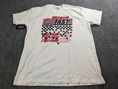 Outrank T-Shirt Men’s 2XL White Graphic Print Moving Fast NWT