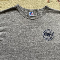 Vintage Tri Blend T Shirt 80s Medium Gray Rayon Shively Fire Kentucky Russell