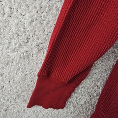 Vintage Greatland Thermal Red Polycotton Waffle Knit Shirt Men’s XL 90s Made USA