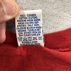 vtg Russell Athletic Shirt Mens 2XL Red Pocket Tee Cotton Made in USA Crewneck