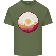 Vinyl Landscape Record Mountains DJ Decks Mens Light Cotton T-Shirt