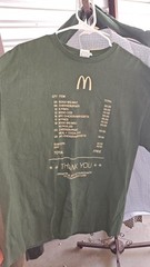 McDonald’s McGold Card Receipt Thank You Employee T-Shirt – Size XL