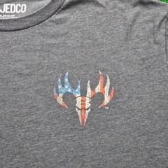 Jedco Tshirt Mens 2XL Gray American Flag Hunting Dog Freedom Graphic Tee