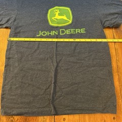 John Deere T Shirt Mens Medium Farmer Tractor Agriculture Outdoor Blue-Grey