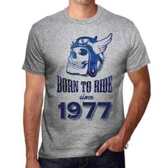 Men’s Graphic T-Shirt Born To Ride Since 1977 47th Birthday Anniversary 47 Year