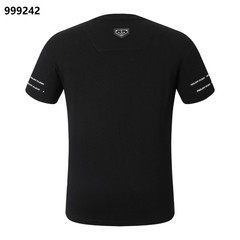 PHILIPP PLEIN T-shirt Round Neck SS PP Glass Black/White Size Medium