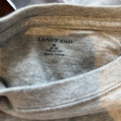 Lot of 2 Men’s Medium LANDS’ END Long Sleeve Shirts Dark Gray and Light Gray