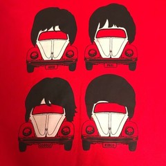 Red Volkswagen T-Shirt ( The Beatles Names ) John Paul George Ringo Size M