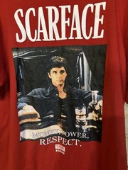 Scarface Tony Montana Graphic Tee Mens Large Red Money Power Respect Shirt