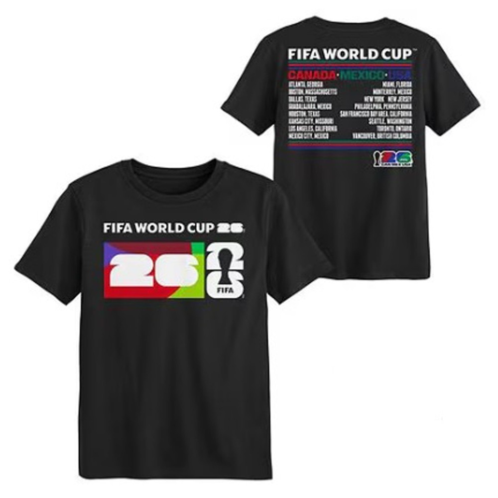 FIFA World Cup 2026 Men’s Graphic Logo T-Shirt Official Soccer Fan Crew Neck Tee