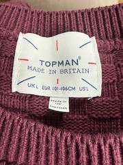 Men Rare Designer Menswear Streetwear Topman London Slim Fit Sweater Size L