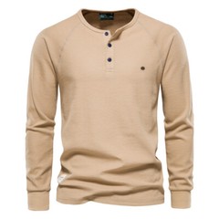 Zonbailon men’s t-shirt solid color crew neck bottomed shirt long sleeve autumn