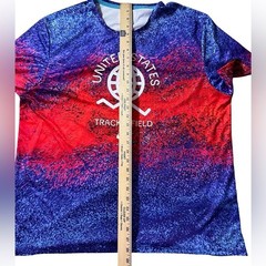 Nike Dri-FIT USA Track & Field Shirt XL FJ3411-635 UPF 40+ Red Blue