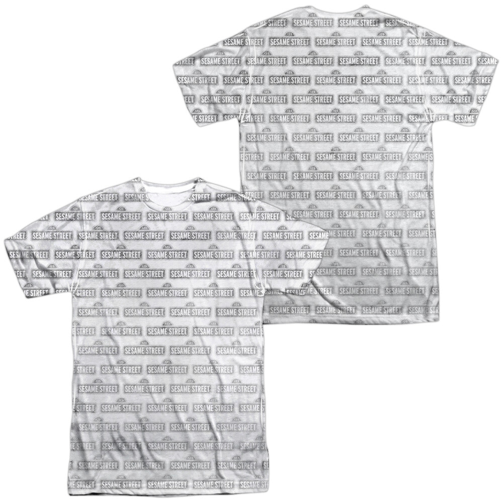 Sesame Street Bw Pattern Unisex Adult Halloween Costume T Shirt, S-3XL