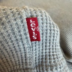 Levi’s Henley Shirt Mens XL Long Sleeve Waffle Knit Thermal Gray