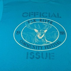 Vintage Elk River Shirt Adult Large Turquoise Single Stitch Minnesota Mens 90s