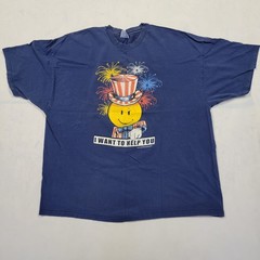 VTG Wal-Mart Smiley Uncle Sam “I Want To Help You” Hanes T Shirt Store 944 Sz 3X