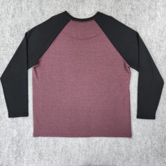 Orvis Shirt Mens XL Burgundy Black Raglan Sleeve Lined Crew Outdoor Pullover