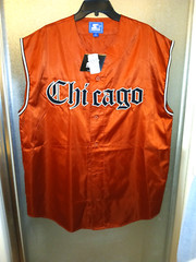 Vintage NWT Starter Jersey Chicago Satin White Sox Bulls XL Button Up Sleeveless