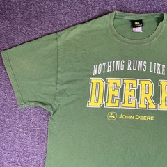 John Deere Shirt Mens XL Green Short Sleeve Graphic-T 100% Cotton Farmer Tractor