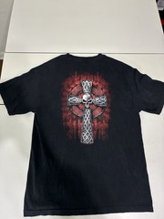 Hot Leather Celtic Cross T Shirt Large Black Gothic Biker West Coast Chopper VTG