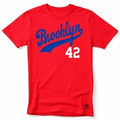 BROOKLYN 42 Baseball HOF themed Pre-Shrunk Ring Spun Cotton T-Shirt