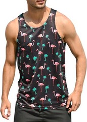 Mens Beach Tank Tops Fashion Graphic Quick Dry Sleeveless Shirt for Beach