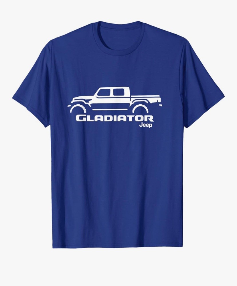 mens jeep Gladiator t shirt X-Large royal blue /white Letters logo