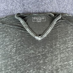 Buckle Black Burnout T-Shirt Mens 2XL Cotton V Neck Short Sleeve Everyday Wear