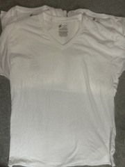 New 5 pack hanes cotton v neck T shirts size large white