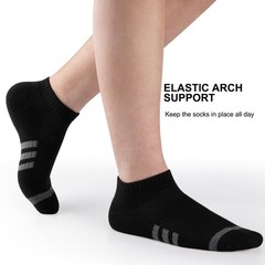 12 Pairs Men’s Black Ankle Socks Low Cut Athletic Cushion