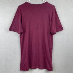 American Apparel Mens Track Shirt Heather Burgundy Tri-Blend Crew Tee L USA Made