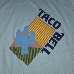 VTG 80s Single Stitch Shirt Medium Blue Taco Bell Cactus Graphic Logo Fast Food