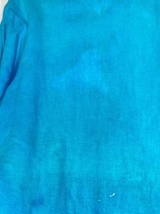 Hand-painted 70s Cotton Long Sleeve Hippy Shirt Deva Industries V-neck 44″ Chest