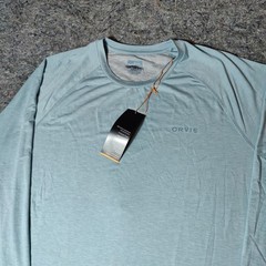 Orvis Mens Performance Long Sleeve Shirt UPF 50 Blue Heather Crew Neck XL NWT