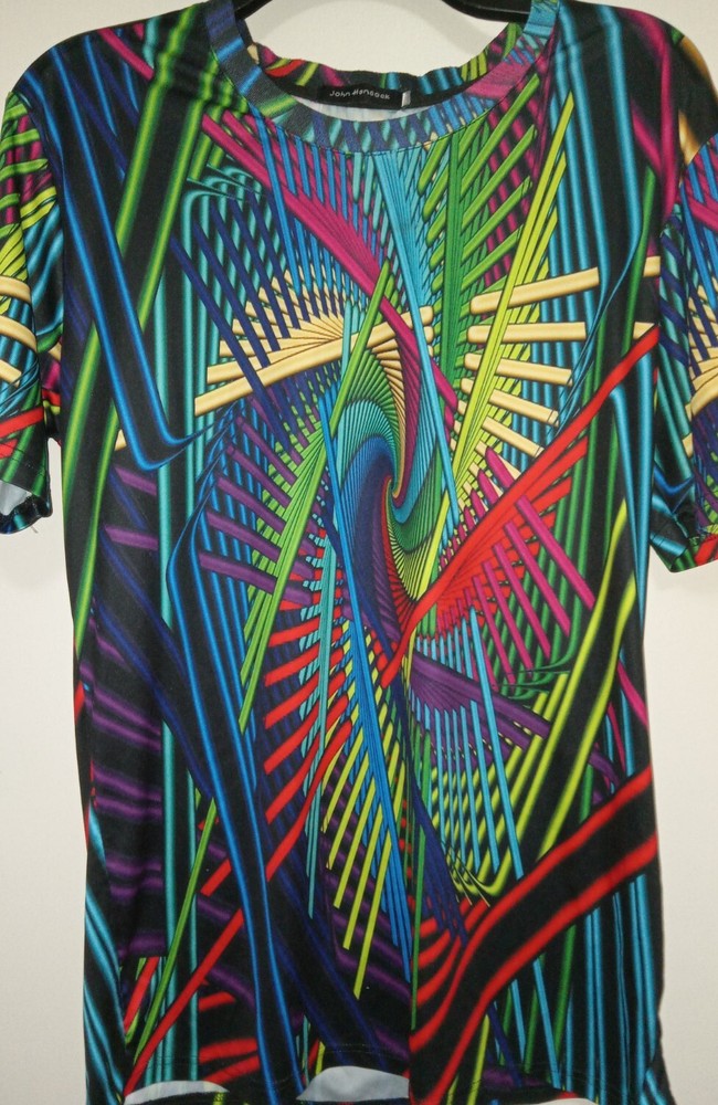 John Hancock Shirt Art Deco T-shirt Hypnotizing Rainbow Measures: 17″ x 29″