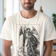 Saint Michael Slaying Dragon T Shirt Renaissance Art Tee Angel Defeats Devil Shi