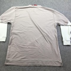 Vintage Karl Kani Shirt Men 2XL Beige Long Sleeve Thermal Embroidered Streetwear