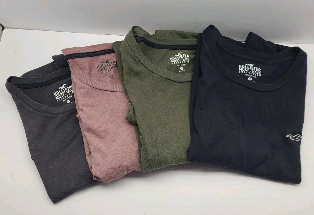 Hollister Mens Size M T-Shirts Must Have Collection Cotton Lot Bundle of 4 Logo