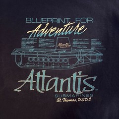 Vintage 90s Atlantis Submarines Blueprint for Adventure Military Army T Shirt Lg