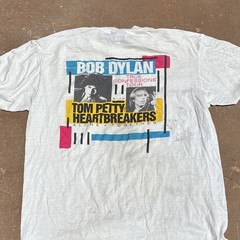 Ebert Vintage Bob Dylan Tom Petty Heartbreakers Tour Graphic T-Shirt XL White