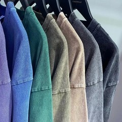Heavyweight Oversized T-Shirt Vintage Washed Streetwear Solid Color Unisex