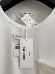 NWT Helmut Lang Men’s White Oversized Fit Long Sleeve Pocket T-Shirt $175