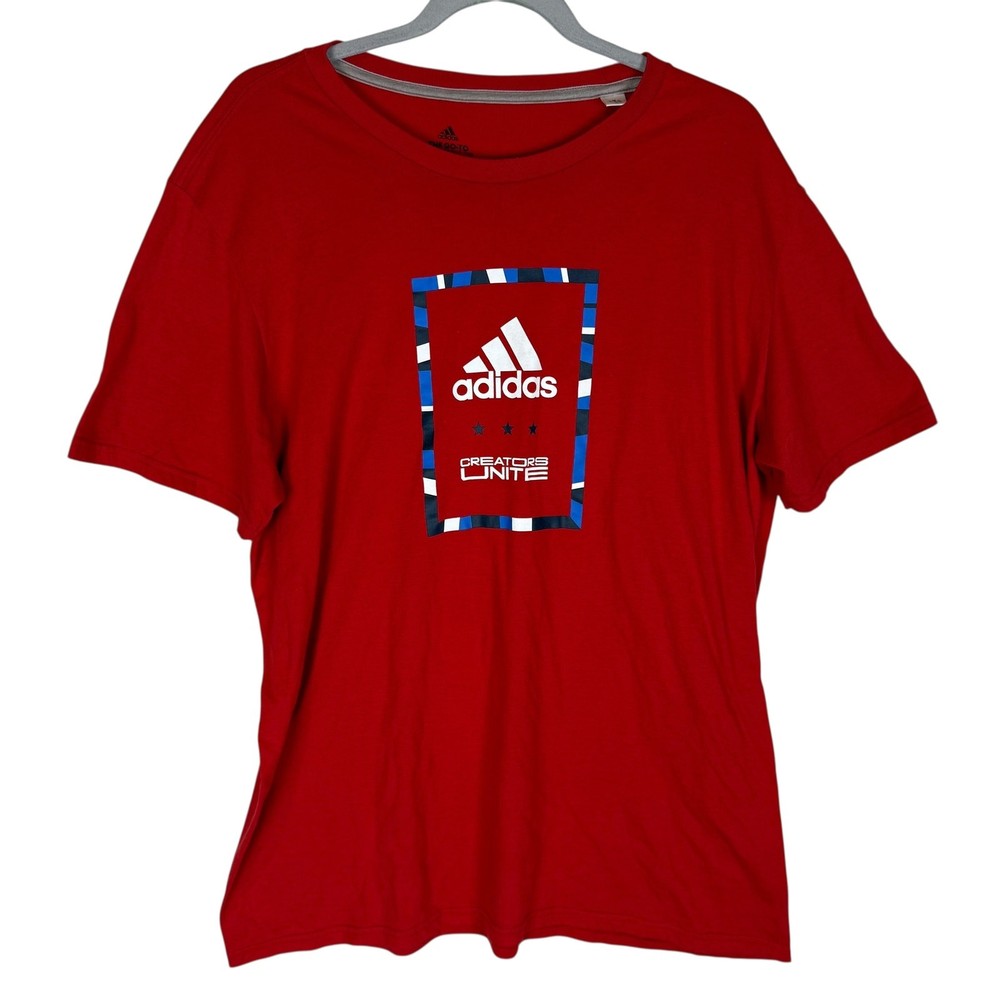 Adidas The Go To Performance T-Shirt Mens XL Red Logo Climalite Short Sleeve
